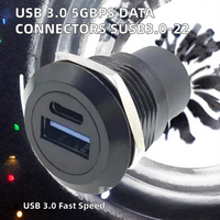 JISJACK USB 3.0 5GBPS 데이터 전송 커넥터(TYPE-C TYPE USB 3.0) 24핀 2포트 구리 단자 12V 30A 정격 50개