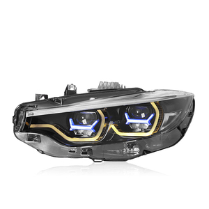 Gruppo Fari a LED per <span class=keywords><strong>BMW</strong></span> <span class=keywords><strong>Serie</strong></span> <span class=keywords><strong>4</strong></span> F32 2013-2020, Stile M4 con Anello <span class=keywords><strong>Blu</strong></span>, DRL Bicolore, Proiettore Plug and Play - Product Image 5