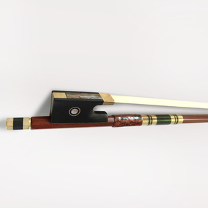 Accessoires d'instruments à cordes professionnel jouant archet de violon sculpté en ébène de <span class=keywords><strong>soie</strong></span> dorée en bois brésilien - Product Image 6