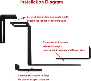 Có thể điều chỉnh planter hộp chân đế cho cửa sổ Hộp trồng, treo Chân đế cho hàng rào Patio vườn ban công - Product Image 5