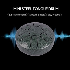 6 notas 3,8 pulgadas <span class=keywords><strong>Mini</strong></span> tambor de lengua de acero Tambor de mano Tambor Zen Instrumento de percusión de tambor con <span class=keywords><strong>baquetas</strong></span> - Product Image 4