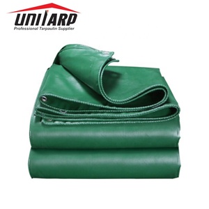 Couvertures enduites de camion de <span class=keywords><strong>bâche</strong></span> de PVC de la feuille 4mX6m de couverture de PVC de couleur verte résistante avec des oeillets - Product Image 3