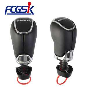Skoda Gear <b>Shift</b> <b>Knob</b> Black Leather Ergonomic Automatic Transmission For Skoda Cars - Product Image 3