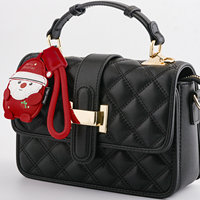 Breloque de sac en cuir personnalisée Père Noël, mignonne et festive, à suspendre pour sac à main