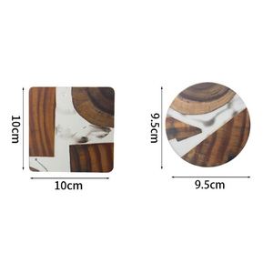 Square/Round Tea/<b>Coffee</b> Cup Mat - <b>Epoxy</b> Resin <b>Table</b> Placemat - Product Image 2
