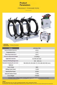 Máquina de soldadura a tope por fusión en caliente WP500A Pro, máquina de soldadura a tope por fusión en caliente para PE, máquina de soldadura a tope hidráulica semiautomática para tuberías - Product Image 6