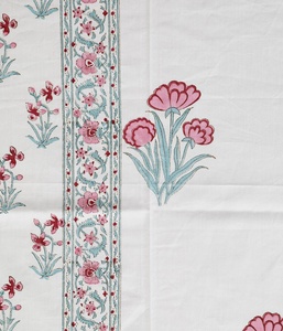 Hand Block Print Floral Cotton Bedsheet Set Jaipur Boho Indian Bedding with Pillowcases Flat <b>Sheet</b> <b>King</b> <b>Size</b> Bedding Set - Product Image 4