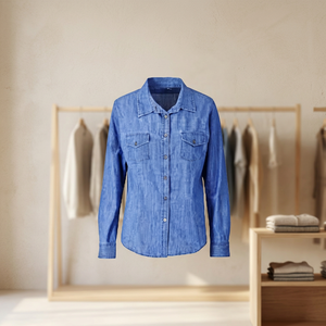 Vestes en jean décontractées unisexes 100% coton avec col rabattu, motif uni, impression de logo personnalisée, délavées, boutonnées sur le devant, hiver - Product Image 5