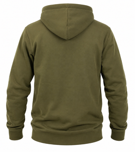Sweat-shirt à capuche vert pour homme, coupe classique, en coton French Terry, décontracté, avec poche et cordon de serrage, pour l'automne - Product Image 2