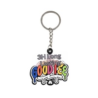 Porte-clés personnalisé en PVC souple, motif dessin animé, lettres colorées américaines, pendentif 3D, petit cadeau, accessoires de voiture à suspendre, sur mesure