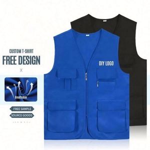 Gilet de pêcheur multi-poches personnalisé avec logo, gilet d'été pour la randonnée, le journalisme, la photographie, le camping, le travail et la pêche - Product Image 6