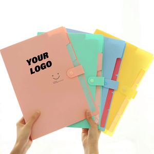 Customized 5 PocketsPlastic A4 Letter Size Smile Accordion <b>File</b> <b>Folder</b> Expanding Document Bag Organizer - Product Image 1