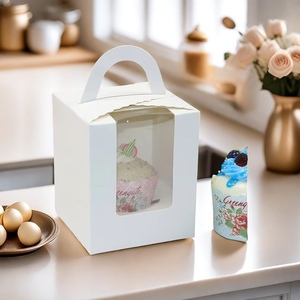 <span class=keywords><strong>Caja</strong></span> <span class=keywords><strong>Alta</strong></span> para Pasteles de Cartón Corrugado con Ventana Transparente para Envasado de Alimentos, Tipo Carpeta de Papel, Superventas - Product Image 6