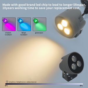 Светодиодные ландшафтные светильники RGBW 3W 12V 24V, низковольтные, для наружного освещения сада, с управлением по Wi-Fi, алюминиевые, IP66, для освещения сада и двора - Product Image 3