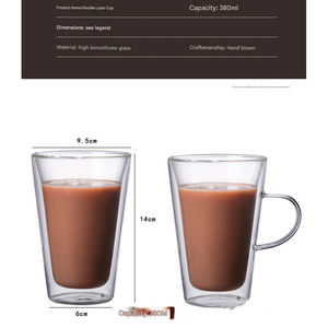 Tazze di vetro ad alto contenuto di borosilicato per mantenere le bevande calde tazze per uso domestico con manici o senza manici tazze per bevande calde - Product Image 5