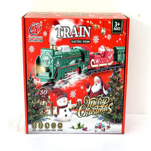 <span class=keywords><strong>Tren</strong></span> de Juguete de Plástico con Luz, Música y Vapor, Modelo Retro de Navidad, con Riel, Funciona con Pilas - Product Image 3