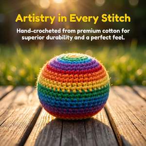 Pelota de Crochet Hecha a Mano - Paquete de 3 Pelotas de Algodón Tejido Resistentes para Juegos de Estilo, Malabares, Trucos y Juegos al Aire Libre - Product Image 3