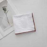 Serviettes de cuisine en coton et lin avec logo personnalisé, bordure multicolore, texture douce et froissée, pour usage quotidien, vente en gros