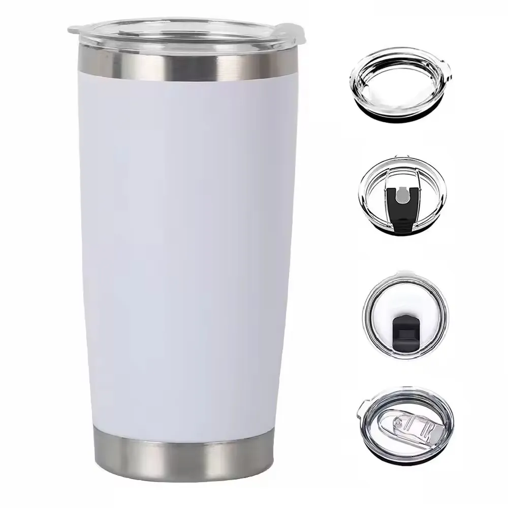 High Quality Coffee Cups Powder Coating Double Wall Tumbler Stainless Steel Insulation Travel Mug With Lids