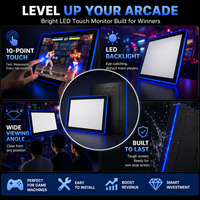 Moniteur de jeu vertical 32 pouces avec écran tactile capacitif et cadre lumineux RGB noir pour centres d'amusement professionnels