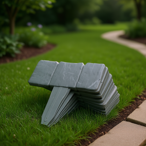 Borde de plástico con efecto de adoquín para jardín, 25 cm, gris, bordadores manuales para delimitar el jardín, 20 unidades - Product Image 2