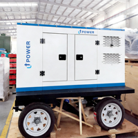 Générateur diesel mobile triphasé professionnel 200 kVA sur remorque, démarrage automatique ATS, système de refroidissement par eau silencieux