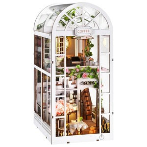 Personalizzabile in legno 3D Puzzle Book angolo YM07 fai da te in miniatura per la casa delle bambole angolo fermalibri inserto per caffè giardino libreria - Product Image 6