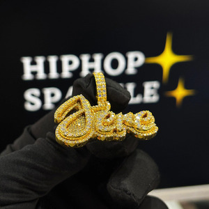 Custom Jere <b>Name</b> Pendant 1.8 Inch Iced Out Silver Moissanite Diamond Hip Hop Luxury Bling Jewelry <b>Chain</b> Pendant Statement - Product Image 1