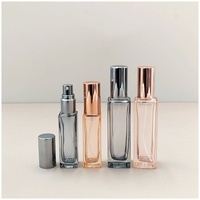 Flacon pulvérisateur de parfum en verre carré haut de gamme et pratique de 10 ml et 20 ml, flacon vide de qualité supérieure