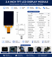 Layar LCD TFT 2.4 Inci 240X320 MCU SPI ST7789 L Modul LCD Layar Kecerahan Tinggi untuk Rumah Pintar Medis IoT Genggam DIY