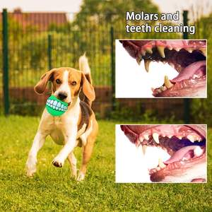 Çevre dostu gıcırtılı kauçuk köpek oyuncaklar yumuşak kabarık Fetch topları interaktif çiğnemek diş temizleme dayanıklı - Product Image 6