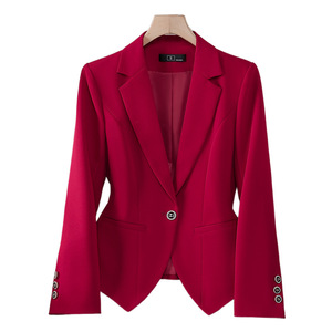 Women's Two Piece Suit Set Blazer And Dress Solid Color Polyester Satin Anti Wrinkle Spring Autumn Wear - Product Image 5