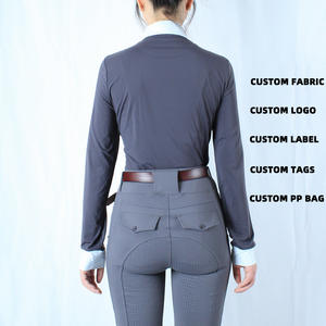 Camiseta polo ecuestre de manga larga para mujer, capa base única de ARLAN para equitación. - Product Image 2