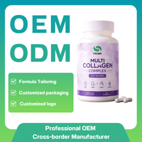 Capsules de complexe multi-collagène pour femmes, types I, II, III, V, X, biotine, VC, acide hyaluronique, antioxydant, naturel, pour la peau, les cheveux, les ongles, les articulations