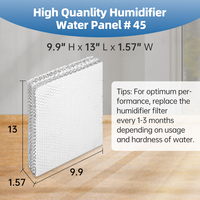 Filtre à eau pour humidificateur A45, filtre à mèche de remplacement compatible avec l'évaporateur d'humidificateur pour toute la maison, 2 pièces