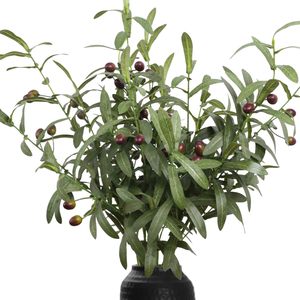 Bouquet de plantes artificielles pour décoration intérieure, feuilles et fruits d'olivier, imitation fleur de Noël - Product Image 3