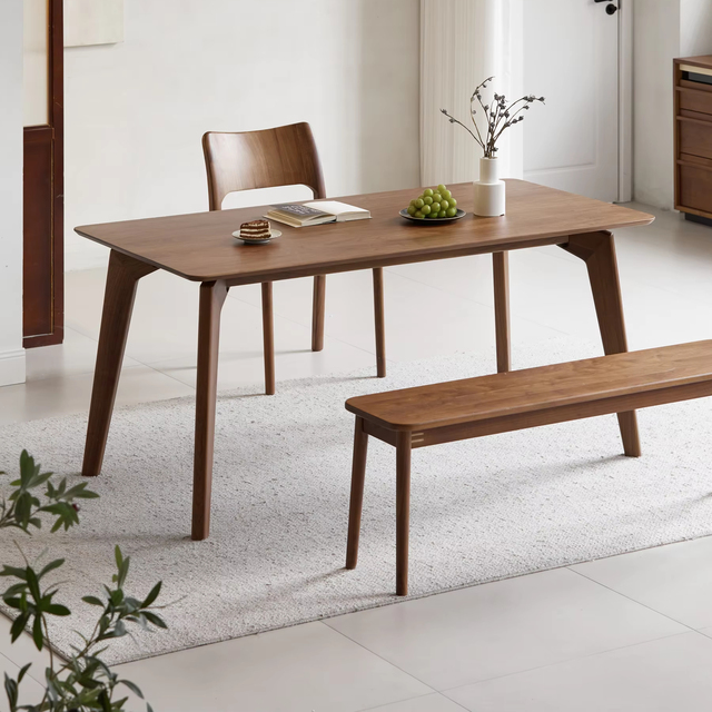 Manufacturer Wholesale Modern Black Walnut Kitchen Dining Table European Nordic Dining Table Apartment Restaurant Furniture
