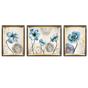 Wholesale 2 piece oil painting-Factory price hot selling 3 pieces flowers abstract oil paintings 3D wall painting art paintings supplies decor for living room