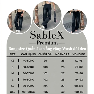 Jeans Anchos Negros SableX de Moda Premium (Corte de 25 cm en el Muslo) Aptos para Hombres y Mujeres, Estilo Casual Urbano - Product Image 6