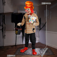 Halloween Effrayant Mouvement Activé Bonbons Distribution Clown Maison Hantée Salle D'évasion Meurtre Mystère Partie Décor Props Animatronic