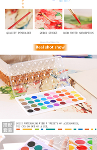 Ensemble de pigments d'<span class=keywords><strong>aquarelle</strong></span> solides Giorgione 28 couleurs avec pinceau en nylon pour la peinture à l'<span class=keywords><strong>aquarelle</strong></span> sur papier ou toile - Product Image 6