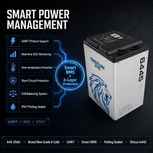 Slimme 64V 45Ah LiFePO4 accu GPS IP67 waterdicht voor E-bike elektrische scooter motorfiets 2-wieler bromfiets lithium-ion accu - Product Image 2