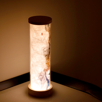 Lampe de table LED peinte personnalisable, lumière de nuit cylindrique à commande tactile pour chambre à coucher, cadeau
