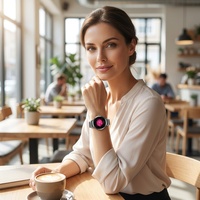 Montre connectée AMOLED pour femmes, appel Bluetooth, fréquence cardiaque, tension artérielle, SpO2, bracelet tendance, montres connectées personnalisées, vente en gros directe d'usine