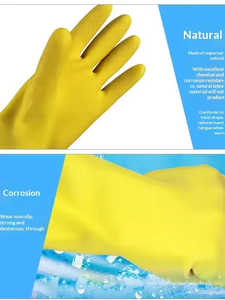 Жаропрочные желтые перчатки для уборки дома, мытья посуды и работы, водонепроницаемые защитные перчатки общего назначения - Product Image 3