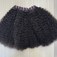 Pedido al por mayor en línea de extensiones de cabello humano virgen vietnamita Afro rizado, mechones de cabello de un solo donante, extensiones onduladas naturales con puntas gruesas