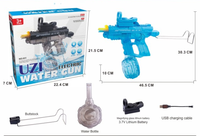 Pistolet à eau électrique UZI simulé haute puissance avec fonction d'éclairage Nouveaux jeux de bataille automatiques de jouets en plein air pour les enfants