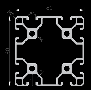 卸売り8080 Tスロット工業用アルミ押出プロファイル6063 T5陽極酸化6000シリーズグレードカスタムカッティングサービス - Product Image 2