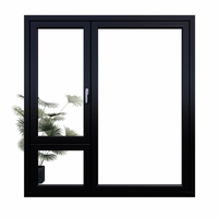 Fenêtre américaine au design moderne à coupure thermique personnalisée fenêtre à grand panneau de verre et auvent en aluminium pour maison fenêtre à battant