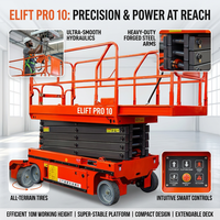 Plateforme de travail élévatrice à ciseaux électrique autopropulsée portable, table élévatrice à ciseaux hydraulique en acier pour travaux en hauteur intérieurs et extérieurs